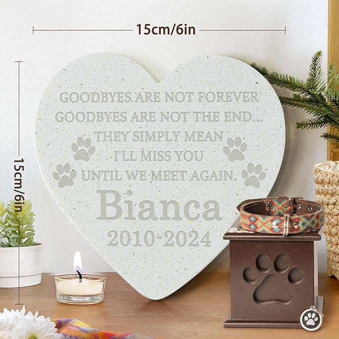 Personalized Pet Stone | Pet Memorial Stone | Dog Memorial Stone | Pet Memorial Gift | Pet Loss Gift | Pet Memorial | Dog Memorial | Cat Memorial | Loss of a Dog - Goodbye are Not Forever