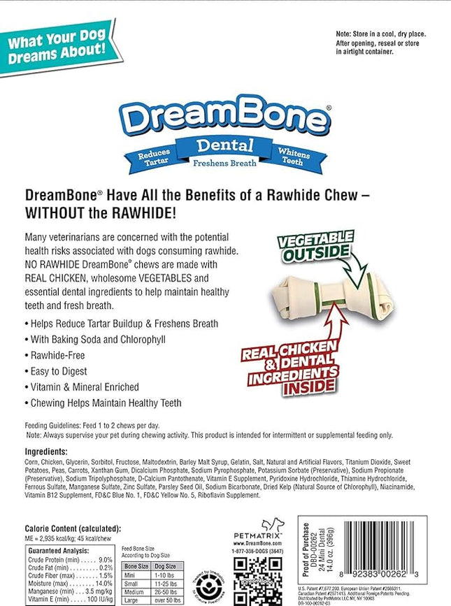 DreamBone Dental Chews, Rawhide-Free Chews for Dogs, Maintain Fresh Breath and Clean Healthy Teeth