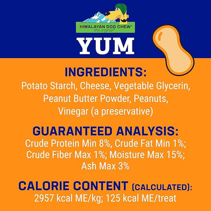 yaky Yum Himalaya Cheese Treats | Lactose Free | Gluten Free | Grain Free | USA Made | for All Breeds | Peanut Butter Cheese Chew (Pack of 2)