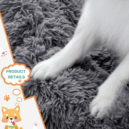 NOYAL Calming Donut Dog Bed for Small to Medium Dogs & Cats - Plush Faux Fur Anti-Anxiety Pet Bed with Machine Washable Cover & Non-Slip Base