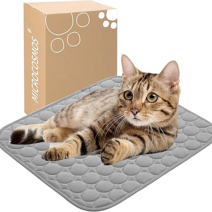 MICROCOSMOS Summer Cooling Mat & Sleeping Pad- Water Absorption Top, Materials Safe, Easy Carry, EZ Clean. Keep Cooling for Pets, Kids and Adults.(Dark Grey, 19" x 15")
