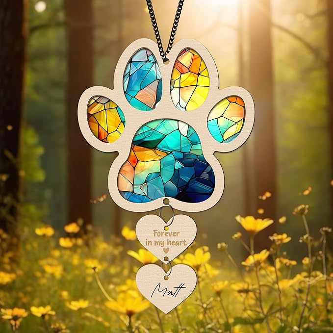 Pet Memorial Ornament for Christmas Tree Xmas Hanging Dog Cat Ornament Sympathy Gift Loss of Pet Passing Away Bereavement Keepsake for Pet Lover Ideas Gift in Loving Memory of Pet PS24-N4