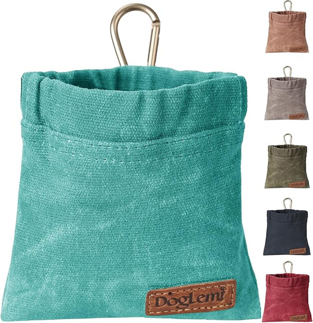 ETIAL Dog Treat Pouch,Portable Puppy Dog Training Treat Bag,Hand Free Dog Walking Bag,Auto Closing Pet Feed Snack Reward Pocket,Dog Food Dispenser for Pet Puppy Travel or Outdoor Use (Coral Green)