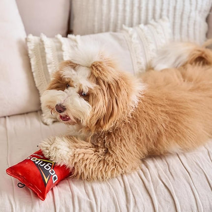 SPOT Fun Foods Dogritos Chips –Plush Squeaker Toy for Small and Medium Dogs, Interactive and Chew-Friendly with a Whimsical Doritos Design, 8-inch