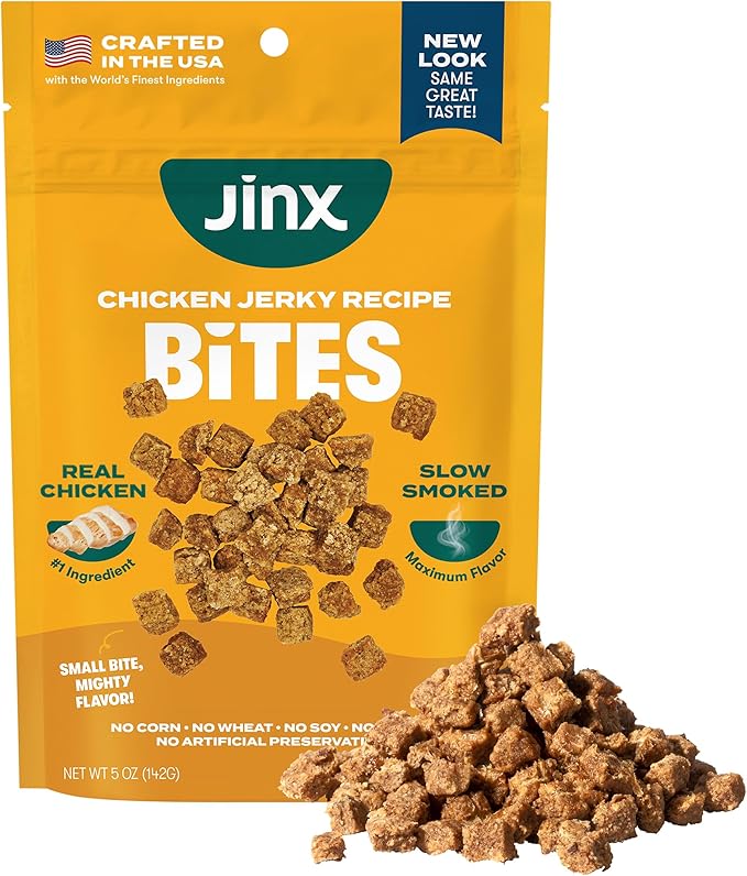 Jinx Chicken Bites Jerky Dog Treats - Soft & Chewy, All Natural Dog Jerky Treats with Cage-Free Chicken - Pet Products for All Dogs (Puppies, Adults & Seniors) - 5oz