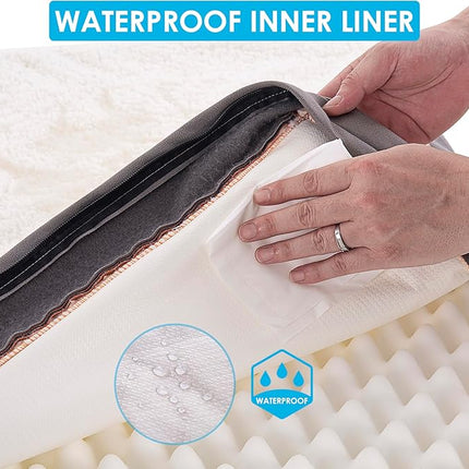 Sunheir Extra Large Dog Bed - Orthopedic Bed with Removable Waterproof Cover, Machine Washable, Egg Crate Foam, XL(41"X27"X3"), Light Grey