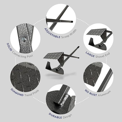 ActiveDogs Dog Poop Scooper Heavy Duty - Best Ever Dog Pooper Scooper with Teeth - Powder Coated Welded Aluminum Metal & Solid Bolt Pet Waste Removal Shovel, USA Made