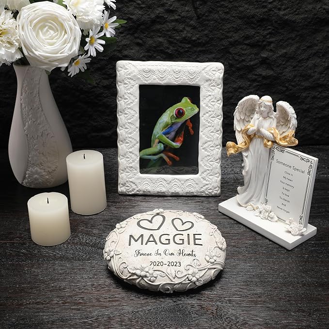 20 Personalized Frog Memorial Stone Designs – Outdoor Weatherproof Pet Memorial Stones for Headstones, Tombstones, Gravestones, and Grave Markers – Memorial Gifts for The Loss of a Frog