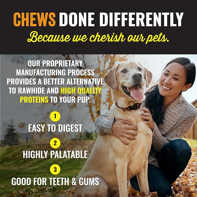 etta says! Premium Crunchy Dog Chews 7” Variety Pack - Grain-Free Dog Treats, Good for Teeth, Easy to Digest - Made in The USA (24 Count Pack of 1)