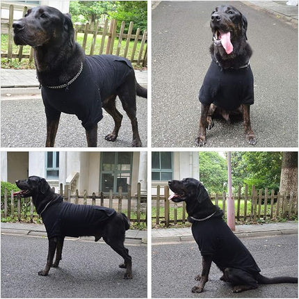 Lovelonglong Blank Basic Hoodie Sweatshirt for Dogs 100% Cotton Fits Small Medium Dachshund Large Dog Black M