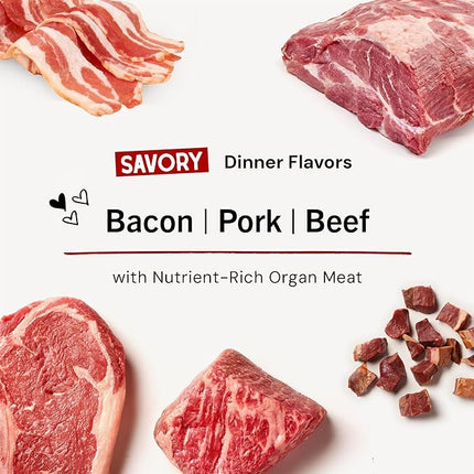 Stella & Chewy's Freeze-Dried Raw Marie's Magical Dinner Dust - Premium Bacon Dog Food Topper with Organic Fruits & Vegetables - Perfect for Picky Eaters - 7oz