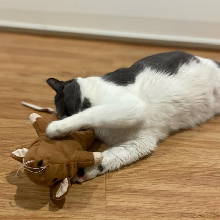 SPOT Super Mouse Sam with Catnip - Lifelike Cat Toy, Fuzzy Mice with Catnip and Crinkle Sound, Extra Large Size for Cuddling, Kicking, Chasing, Playing - 11in Plush Toys, Assorted Colors