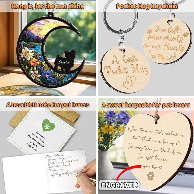 6'' Yorkshire Terrier Memorial Suncatcher, Custom Name, Pet Ornament Window Car Hanging, Sympathy Gift for Loss of Pet, Passed Away Remembrance Gift for Dog Lovers 40-SS1