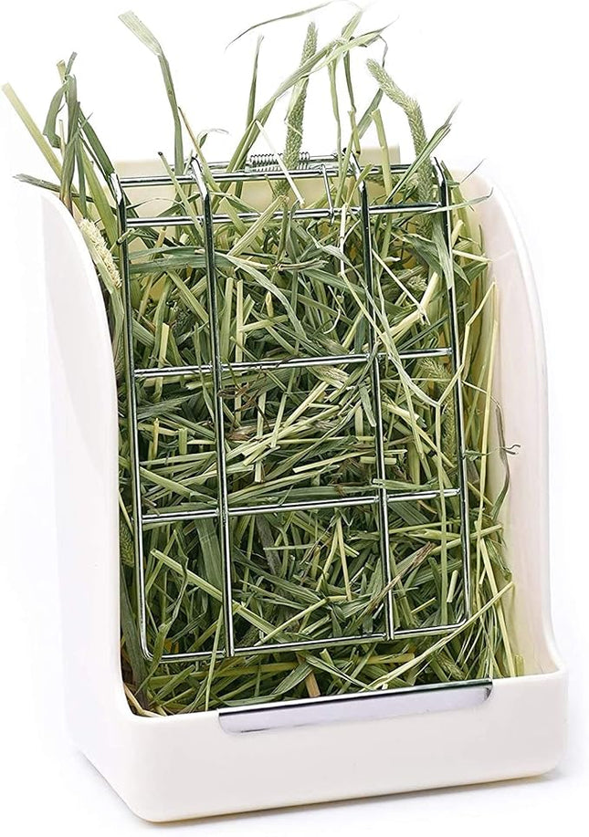 CalPalmy Hay Feeder for Rabbits, Guinea Pigs, and Chinchillas - Minimize Waste and Mess with 5.5" x 3.5" x 7.4" Hanging Alfalfa and Timothy Hay Dispenser