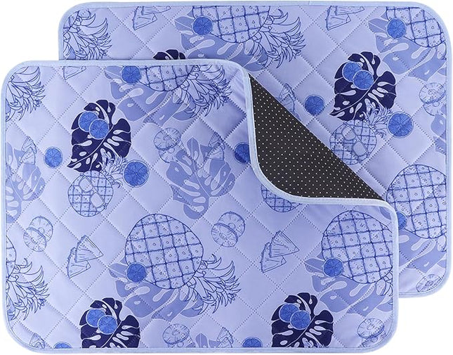 IEUUMLER Washable Pee Pads for Dogs, 2 Pack Non-Slip & Waterproof Pack Whelping Pad, Reusable Washable Puppy Potty Training Pad with Fast Absorbent for Playpen EU007 (Purple Pineapple, 36"X24"-2pcs)