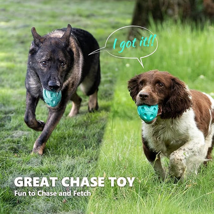 EASTBLUE Squeaky Dog Toys for Aggressive Chewers: Rubber Interactive Puppy Ball with Squeaker,Almost Indestructible Tough Durable Pet Chew Toys for Medium and Large Breed