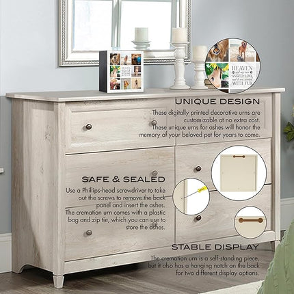 Lifesong Milestones Wooden Shadow Box Cremation Urn for Pet Ashes| Urns for Ashes of Deceased Pet Dog Cat| Sympathy Keepsake 6x6