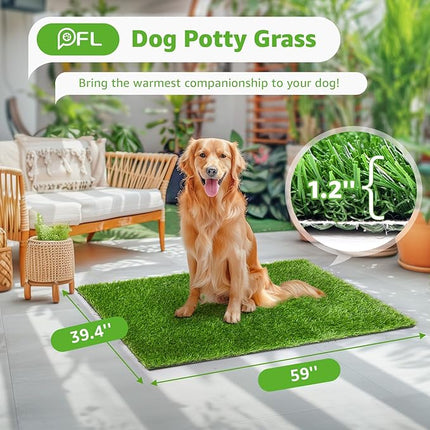 Artificial Grass Pad 59"x 39.4" 1 Pack, Washable Dog Grass Pee Pads Indoor Outdoor Potty Training Replacement Turf Mat for Puppy, Reusable Realistic Fake Grass Patch for Dogs