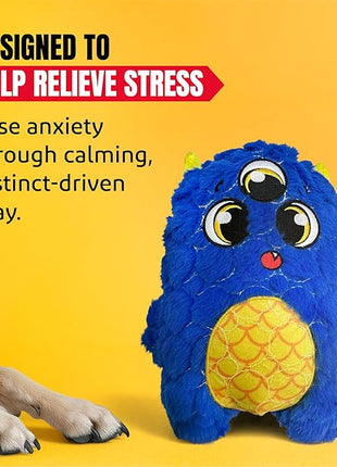 Bite Force - Durable & Strong Dog Toy Blue Furocious Frank Monster with Squeaker, Kevlar-Reinforced Seams for Aggressive chewers.