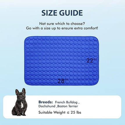 MICROCOSMOS Summer Cooling Mat & Sleeping Pad- Water Absorption Top, Materials Safe, Easy Carry, EZ Clean. Keep Cooling for Pets, Kids and Adults.(Dark Blue, 28" x 22")