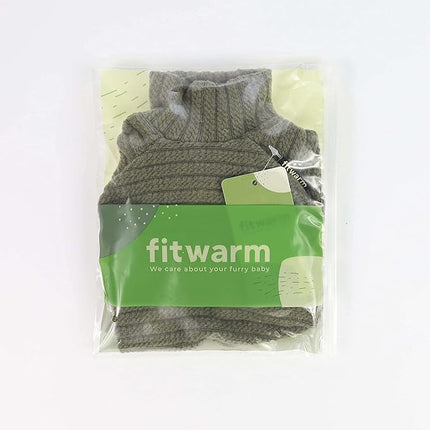 Fitwarm Turtleneck Knitted Dog Sweater Puppy Pajamas Thermal Doggie Winter Clothes Knitwear Pet Coats Cat Apparel Green Large