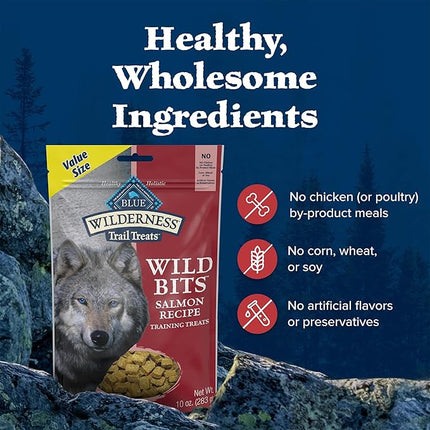 Blue Buffalo Wilderness Trail Treats Wild Bits Training Treats for Dogs, Grain-free Dog Treats, Salmon Recipe, 10-oz. Bag
