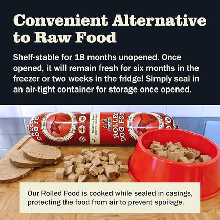 Redbarn Pet Products All-Natural Premium Rolled Dog Food, Beef Recipe - Soft Semi-Moist Wet Formula for High Protein Diet, Training Rewards, & Treat Pill Concealer - 4 lb, 1 Count