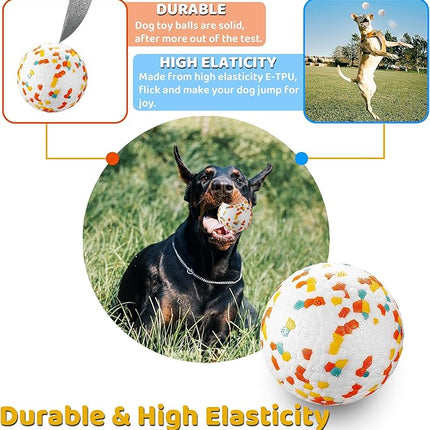 Dog Balls, Indestructible Dog Toy Ball for Aggressive Chewers, Durable High Elasticity Interactive Ball for Training Dog Catch and Fetch, Large Medium Small Dog and Puppies(2.5in, 4pcs)