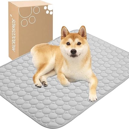 MICROCOSMOS Summer Cooling Mat & Sleeping Pad- Water Absorption Top, Materials Safe, Easy Carry, EZ Clean. Keep Cooling for Pets, Kids and Adults.(Grey, 36" x24")