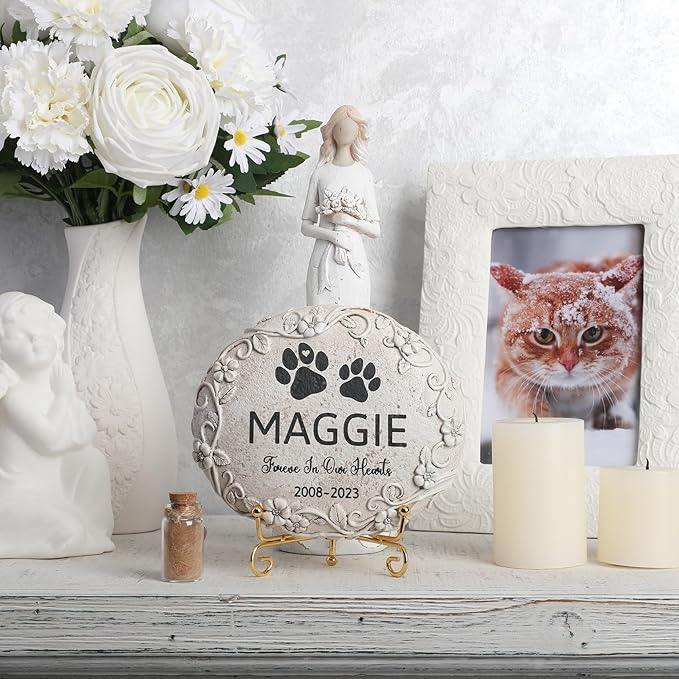 77 Personalized Cat Memorial Stone Designs – Outdoor Weatherproof Pet Memorial Stone for Headstone, Tombstone, Gravestone, and Grave Marker – Cat Memorial Gifts for Loss of Cat