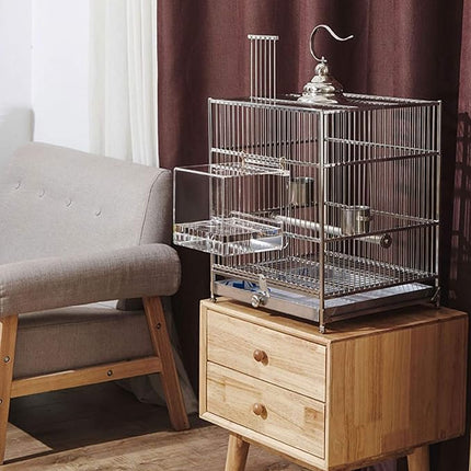 Bird Bath Cage, No-Leakage Bird Bathtub with Hanging Hooks Cage Accessory for Small Bird Parrots Lovebirds Canary Portable Shower