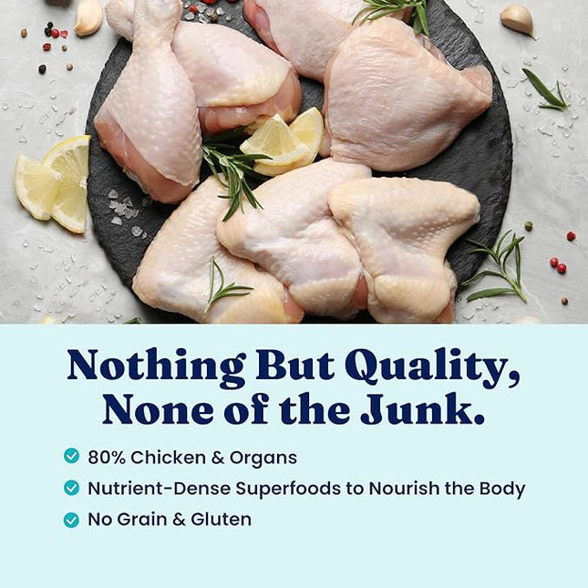 Solid Gold Air Dried Dog Food Toppers for Dry Food - Healthy Dog Treats w/Real Chicken & Superfoods - Serve as a Complete Meal, Topper or Treats - Supports Muscle Growth, Immunity & Digestion - 4oz