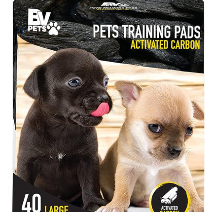 BV Charcoal Puppy Pads XL 320 Count 28"x34" - Leak-Proof Pee Pads for Dogs with 6-Layer Absorbent Design & Built-in Attractant - Dog Pad Extra Large with Charcoal for Odor Control - for Large Dogs