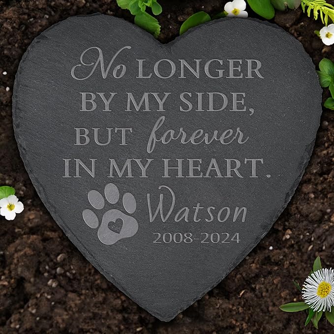 Pet Memorial Stone, Dog Memorial Stone, Dog Memorial Gifts for Loss of Dog, Pet Memorial Gifts, Pet Loss Sympathy Gift, Dog Bereavement Gifts, Dog Passing Away Gifts - No Longer by My Side