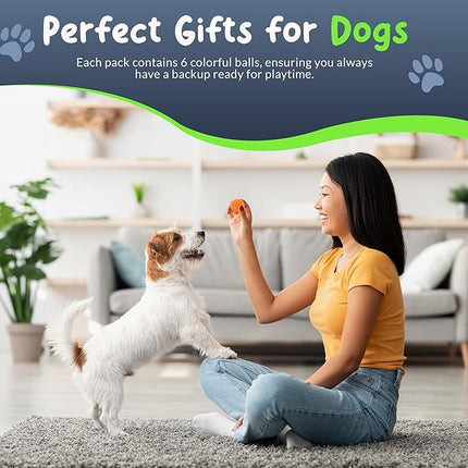 Squeaky Mini Tennis Balls for Small Dogs Puppy - 1.5 Inch - 6 Pack - Dog Toys for Small Dogs, Training Positive Reinforcement, Interactive Fetch Tiny Squeaker Balls for Ball Launcher