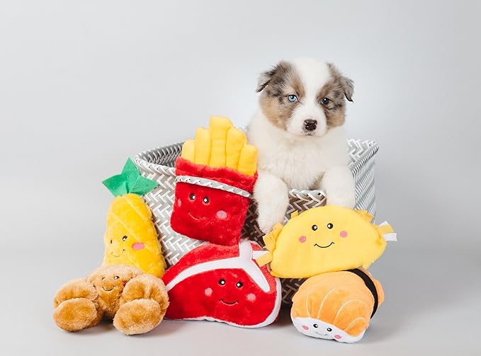ZippyPaws NomNomz - Dog Squeaky Toys to Keep Them Busy, Funny Food Plush for Small & Medium Dogs, Cute Stuffed Puppy Toy, Pet Products, Gift for Dogs of All Breeds, Soft and Cuddly - Taco
