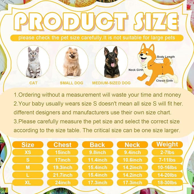 LEIFIDE 8 Pcs Summer Themed Hawaii Dog Dresses Holiday Flamingo Fruit Floral Pattern Pet Skirts Hawaii Puppy Princess Dresses Outfits Bowknot for Girl Dogs Cats Beach(XS)