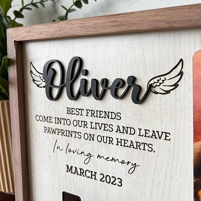 Nazenti Personalized Dog Memorial Gifts, Pet Loss Sign, Pet Memorial Gifts For Dogs, Dog Bereavement Gifts, Loss Of Dogs Sympathy Gift, Pets Loss Gifts Personalized, Cat Condolences Picture Frame