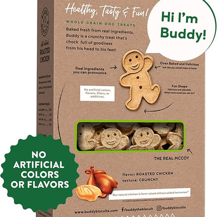 Buddy Biscuits Oven Baked Healthy Dog Treats, Crunchy, Whole Grain and Baked in the USA, 16 oz, 6 pack