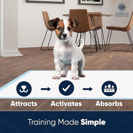 American Kennel Club Scented Puppy Training Pads with Ultra Absorbent Quick Dry Gel – 22 x 22 Pee Pads for Dogs - Grass Scented - 100 Count
