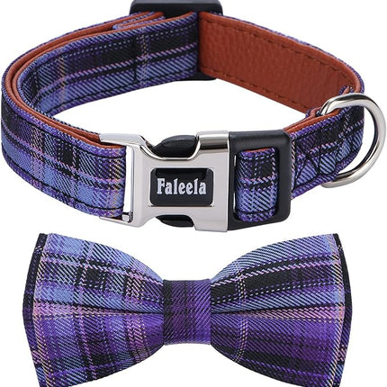 Faleela Soft &Comfy Bowtie Dog Collar,Detachable and Adjustable Bow Tie Collar,for Small Medium Large Pet (Purple, Small (Pack of 1))
