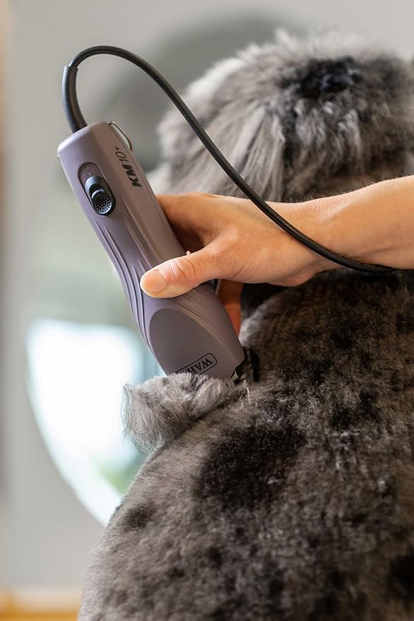 Wahl Pro Animal KM10+ Corded Clipper - New #10 Prime Series Blade, LOCKGUARD Patent Pending Technology & Textured Housing Design - Clippers for Cats, Dogs & Horses - Lightweight - 2-Speeds - Purple
