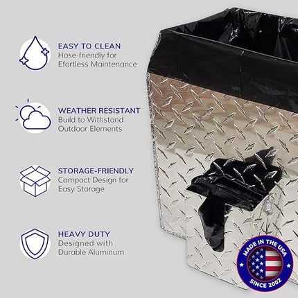 ActiveDogs Dog Poop Bucket Pet Waste Container - Heavy Duty Dog Poop Trash Can Outside Disposal Pail - A Rust-Resistant, Aluminium Metal, 5 Gallon Pail - Made in USA