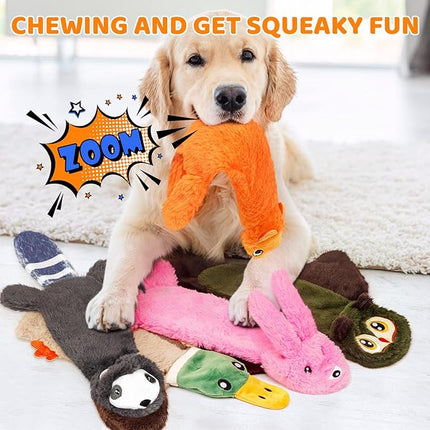 FIREOR Dog Squeak Toys, No Stuffing Plush Crinkle Water Bottle Dogs Chew Toy for Small Medium Large Breed Chewer Squeaky Tough Durable Puppy Teething Chewing Interactive Keep Them Busy Birthday Gifts