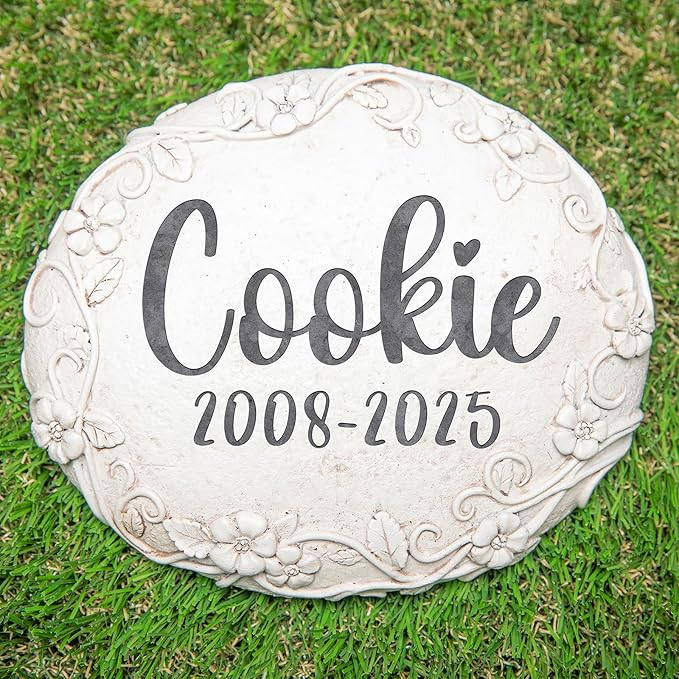 Personalized Pet Memorial Stone – Custom Engraved Headstone for Dog, Cat, Rabbit & Small Animals – Outdoor Grave Marker for Garden or Yard, Pet Tombstone for Loss of Beloved Pet