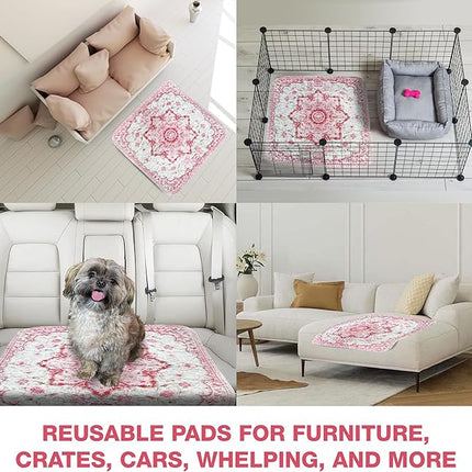 PUPIBOO Washable Pee Pads for Dogs and Cats - Super Absorbent Reusable Puppy Training Pads - 100% Waterproof, Leak-Proof & Non-Slip Whelping Pads for Pet Housebreaking