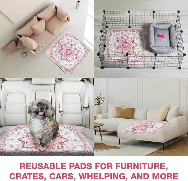 PUPIBOO Washable Pee Pads for Dogs and Cats - Super Absorbent Reusable Puppy Training Pads - 100% Waterproof, Leak-Proof & Non-Slip Whelping Pads for Pet Housebreaking