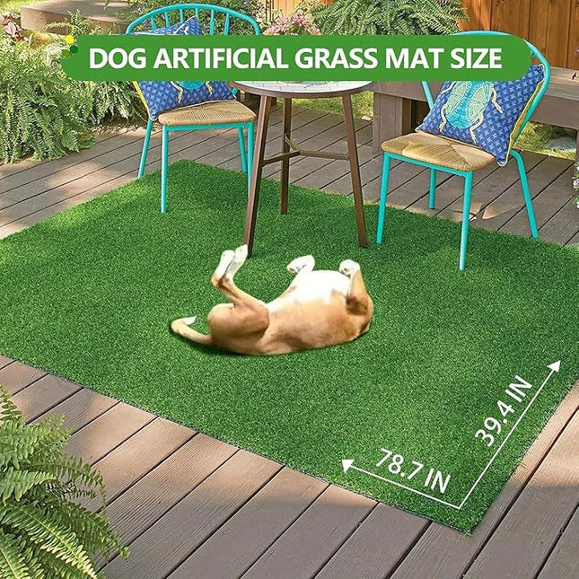 Artificial Grass for Dogs Pee Tray Fake Grass Mat for Professional Puppy Potty Trainer Replacement Dog Grass Pad for Indoor and Outdoor (78.7 x 39.4 Inch (Pack of 1))