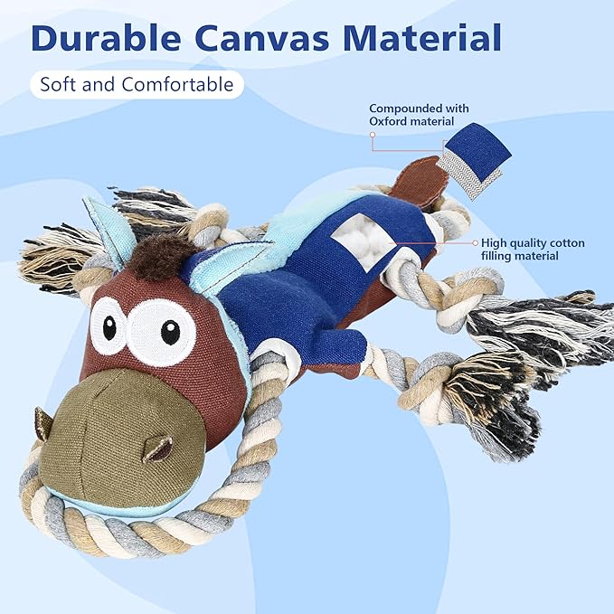 IOKHEIRA Dog Toys for Aggressive Chewers,Tough Indestructible Dog Toys,Squeaky Toys for Large Dogs,Durable Dog Chew Toys (Navy Blue)