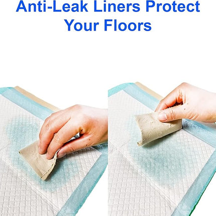 (100 Pads) CalPalmy Ultra Absorbency Pet Toilet Training Pads 18" x 13" Moisture Locking Technology Turns Liquid into Gel - Perfect for Rabbits and Guinea Pigs